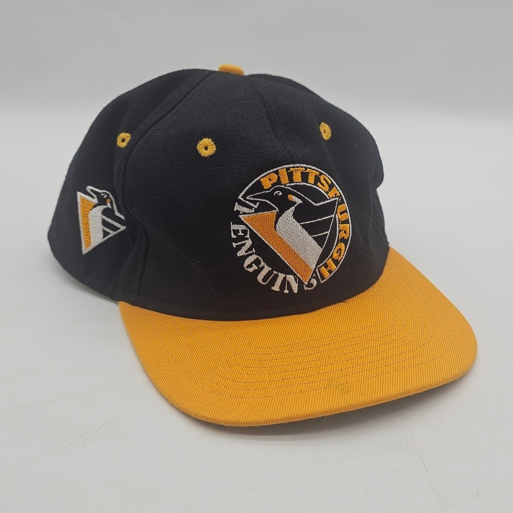 Vintage Pittsburgh Penguins Fitted 7 3/8" #1 Apparel Made In USA Embroidered NHL